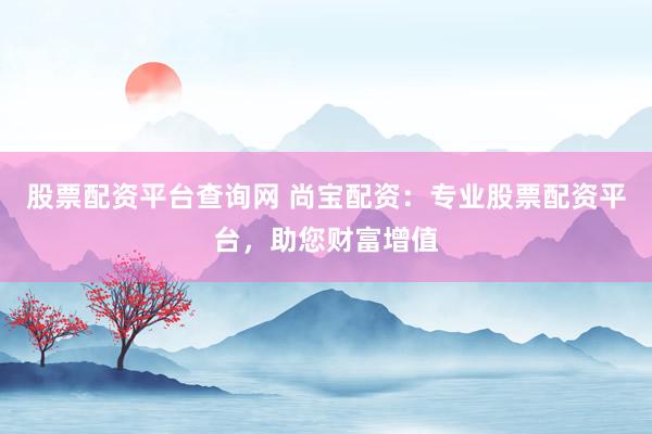 股票配资平台查询网 尚宝配资：专业股票配资平台，助您财富增值