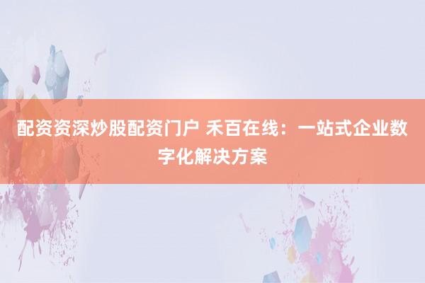 配资资深炒股配资门户 禾百在线：一站式企业数字化解决方案