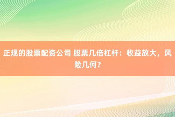 正规的股票配资公司 股票几倍杠杆：收益放大，风险几何？