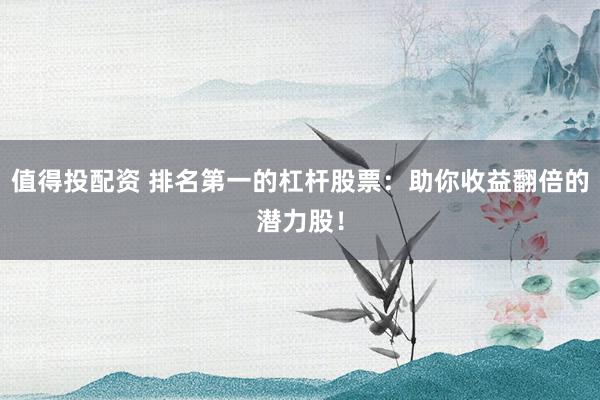 值得投配资 排名第一的杠杆股票：助你收益翻倍的潜力股！
