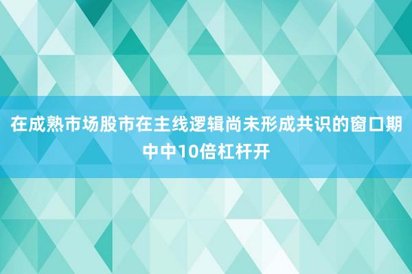 在成熟市场股市在主线逻辑尚未形成共识的窗口期中中10倍杠杆开