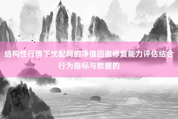结构性行情下优配网的净值回撤修复能力评估结合行为指标与数据的