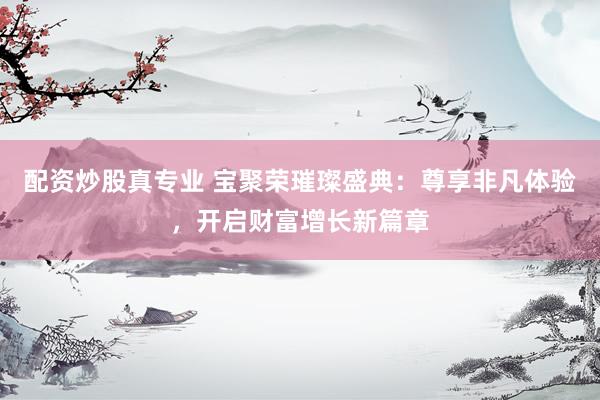 配资炒股真专业 宝聚荣璀璨盛典：尊享非凡体验，开启财富增长新篇章